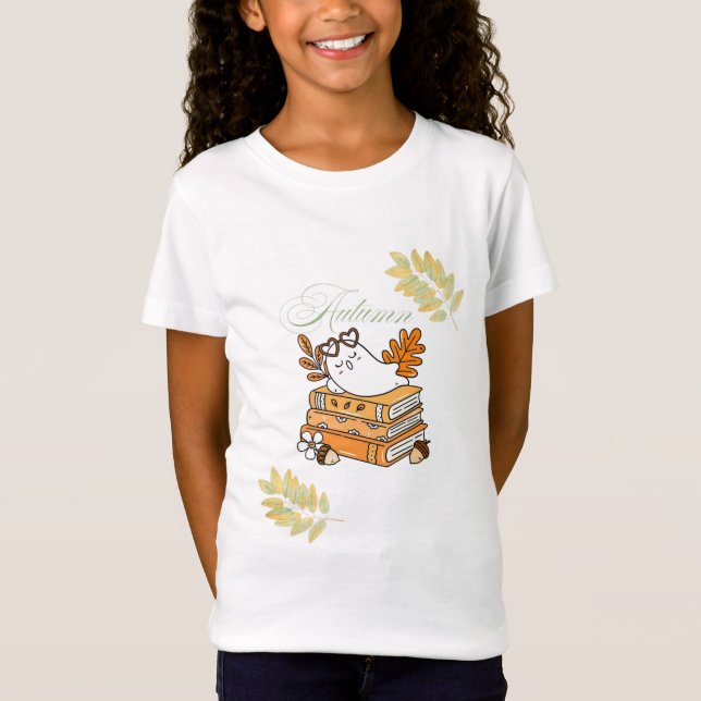 Camiseta white girl's t-shirt clothes for autumn  (Frente)