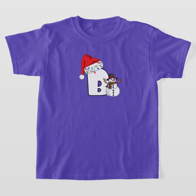 Camiseta White letter B Christmas gift  (Postura )