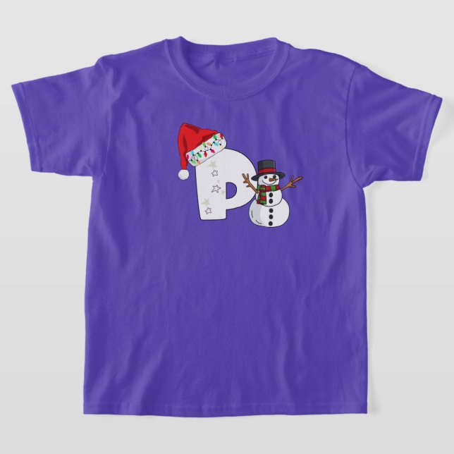 Camiseta White letter p christmas gift  (Postura )