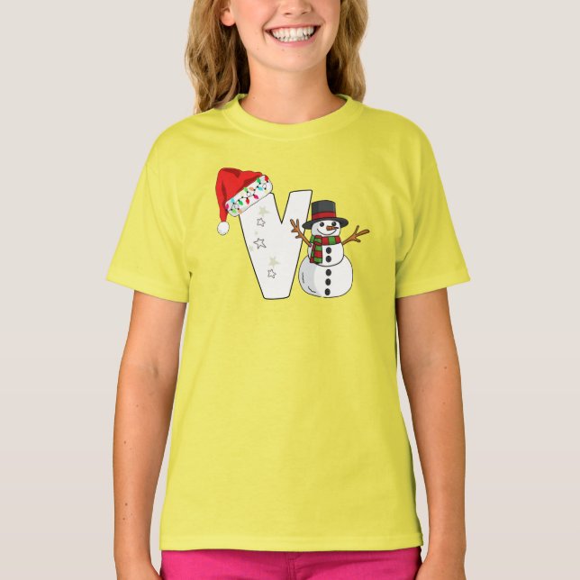 Camiseta White letter v christmas gift  (Frente)