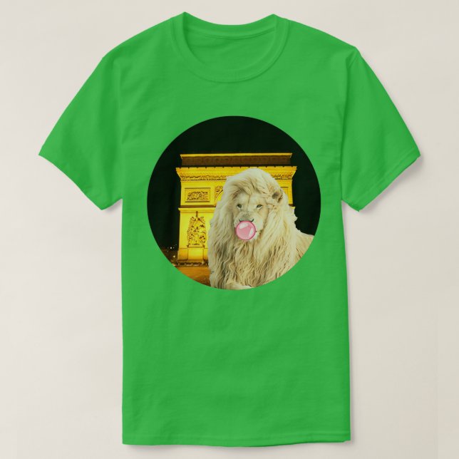 Camiseta White lion by the Arc de Triomphe (Frente do Design)