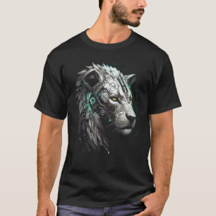 Camiseta White Lion Fantasy Robot Animal Lion