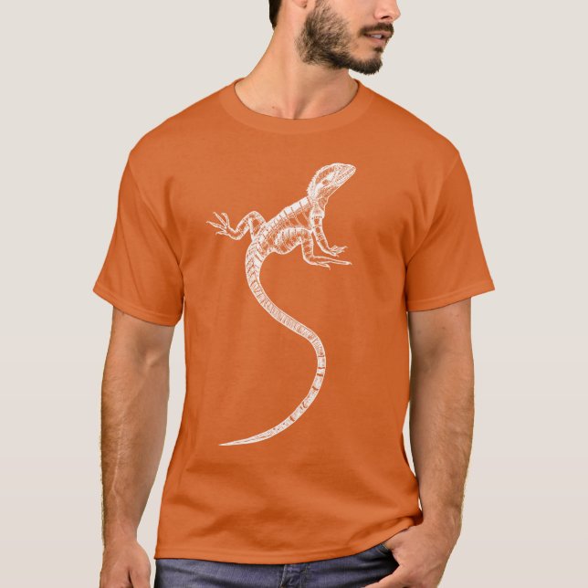 Camiseta White Majestic Australian Water Dragon Line Art re (Frente)