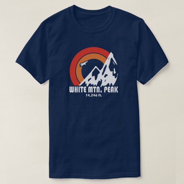 Camiseta White Mountain Peak California Sun Eagle (Frente do Design)