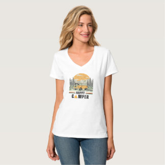Camiseta White Nature Vintage Camper Van Mountain