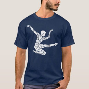 Camiseta White on Black Jump Kick Dance for Athlett Gymnast