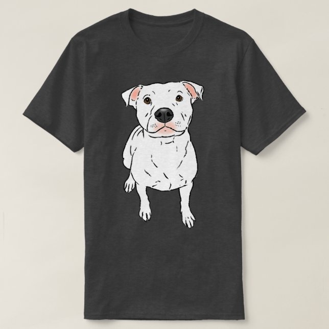 Camiseta White Pit Bull, White Pittie, Pit Bull Lover, Pit  (Frente do Design)