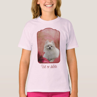 Camiseta White Pomeranian Dog Lily Flowers Animal Art
