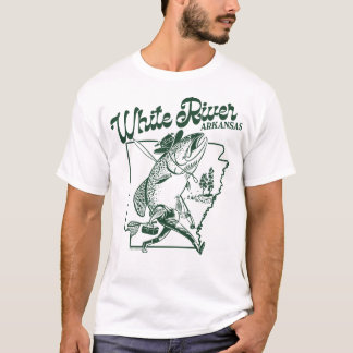 Camiseta White River, propaganda de truta-cabeça-de-aço