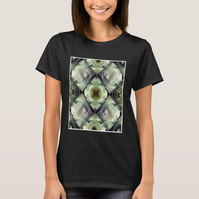 Camiseta White Rose Floral Abstrato Art (Frente)