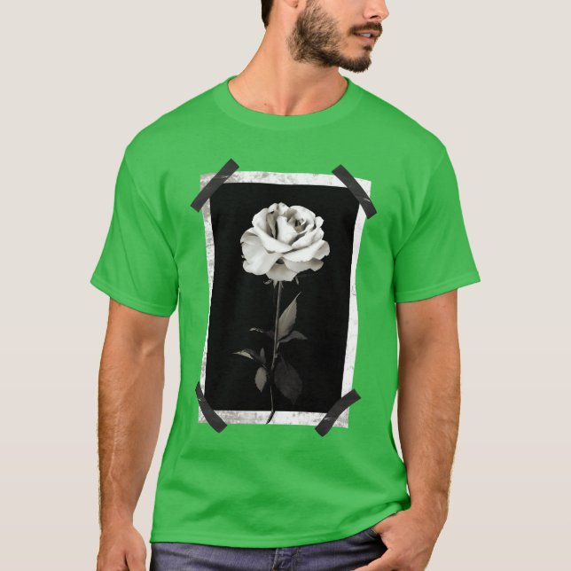 Camiseta White Rose Rock vintage (Frente)
