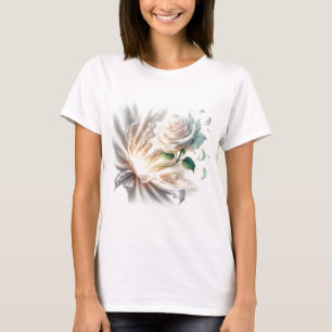 Camiseta White Rose Surreal: Elegância além da realidade 🌹
