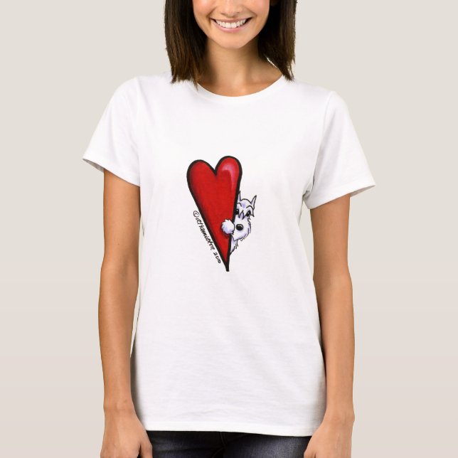 Camiseta White Schnauzer Love (Frente)