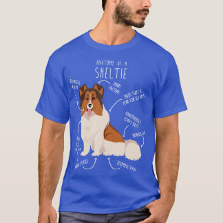 Camiseta White Sheltie Shetland Sheepdog Anato, com cabeça 