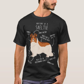 Camiseta White Sheltie Shetland Sheepdog Anato, com cabeça