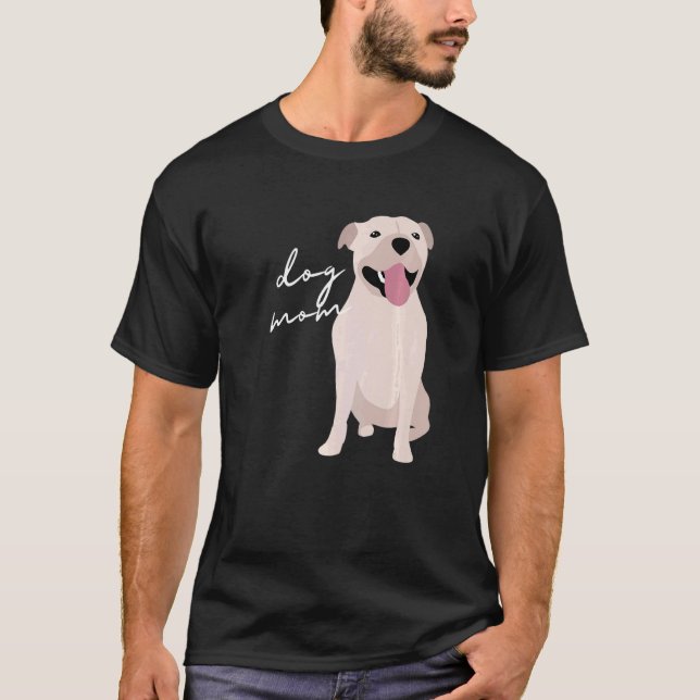 Camiseta White Staffordshire Bull Terrier Dog Mãe Mulher (Frente)