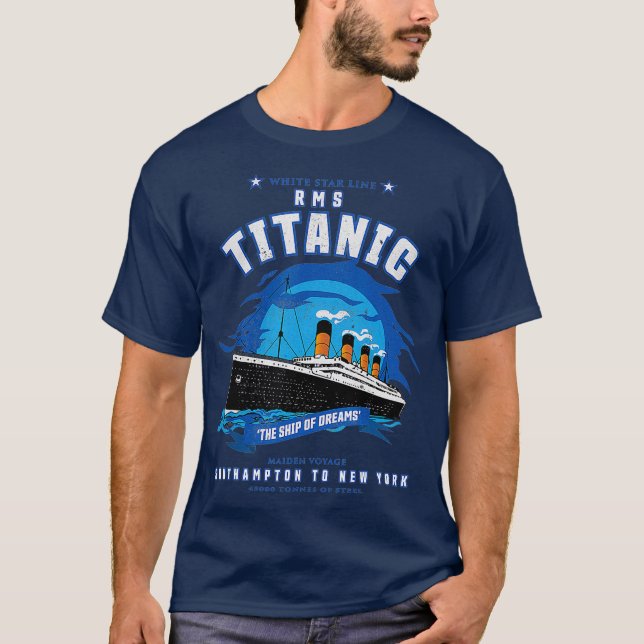 Camiseta White Star Line RMS Titanic The Ship of Dreams (Frente)