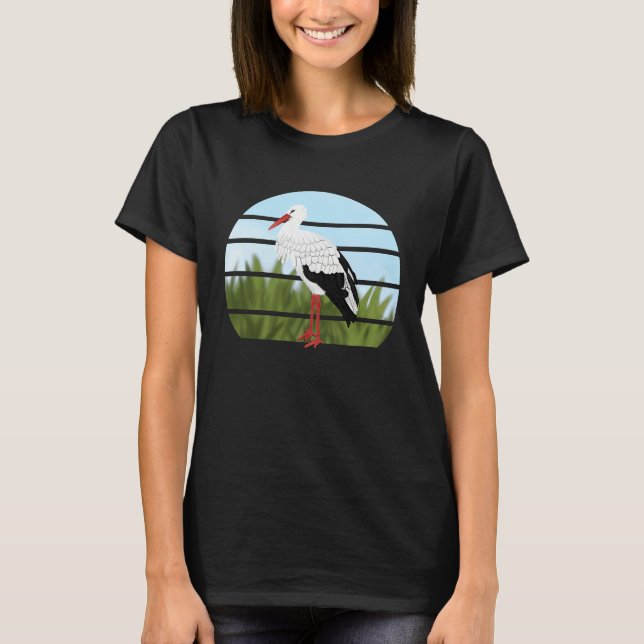 Camiseta White Stork Bird Bird Birdwatcher Animal Biologist (Frente)