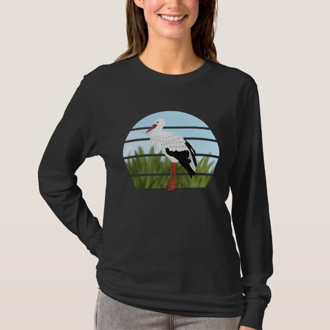 Camiseta White Stork Bird Bird Birdwatcher Animal Biologist (Frente)