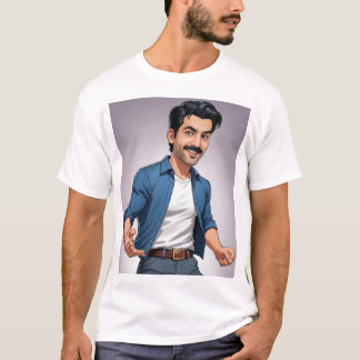 Camiseta White T shirt with blue photo