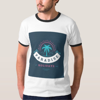 Camiseta White T shirt with Paradise Holiday Typography