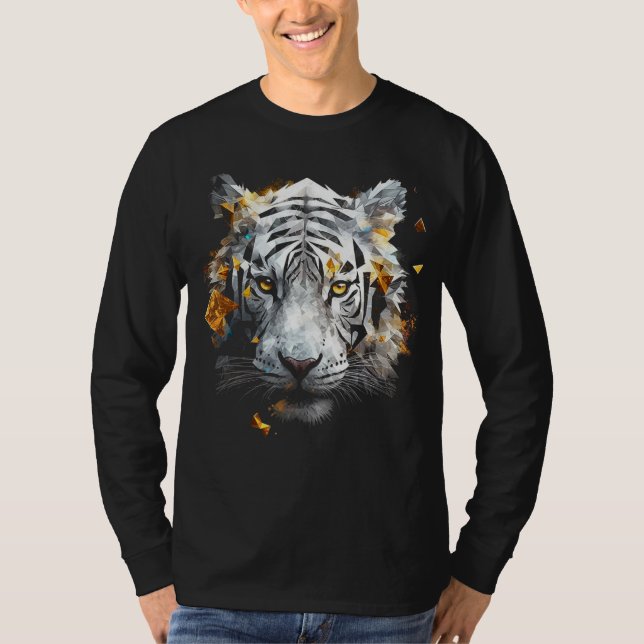 Camiseta White Tiger - Art Animal Motif Tiger (Frente)