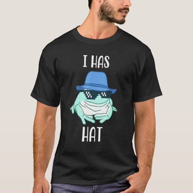 Camiseta White Tree Frog I Has Hat Frog Memes Amphibian Own (Frente)
