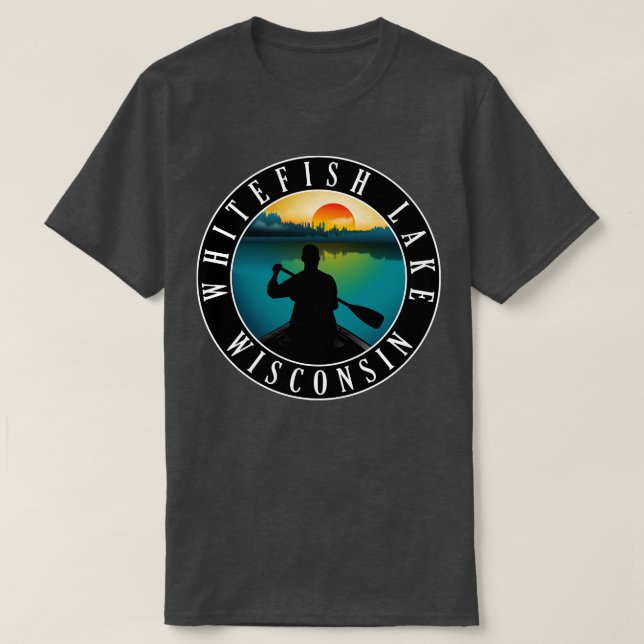 Camiseta Whitefish Lake Canoagem (Frente do Design)