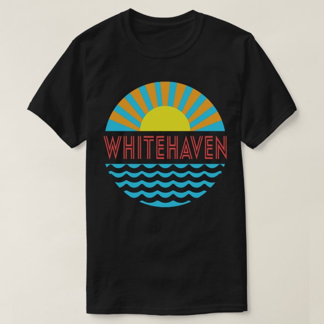 Camiseta Whitehaven Beach Sun E Waves (Frente do Design)