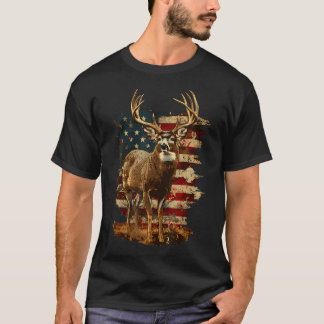 Camiseta Whitetail Buck Deer Hunting 4 De Julho Americano