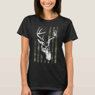 Camiseta Whitetail Buck Deer Hunting EUA Camouflage América