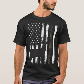 Camiseta Whitetail Deer Hunter Buck Camo American F