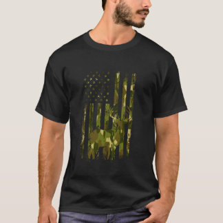 Camiseta Whitetail Deer Hunter Gifts Buck Camo Amer