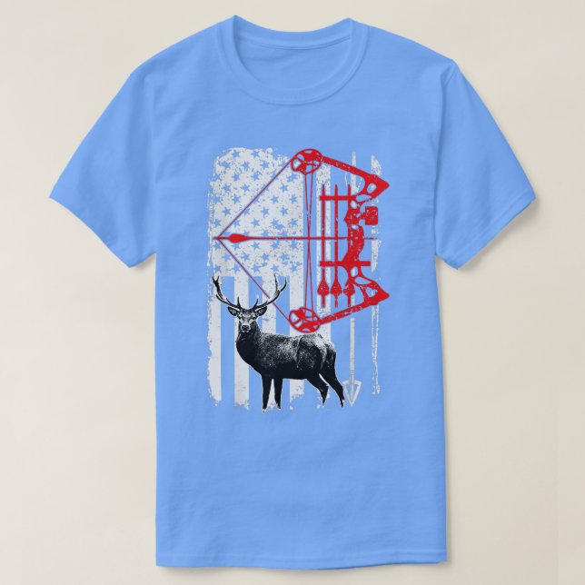 Camiseta Whitetail Deer Hunter shirt Buck Camo Amer (Frente do Design)