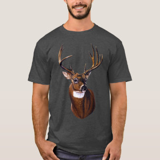 Camiseta Whitetail Deer Portrait Antlers Wildlife Gift