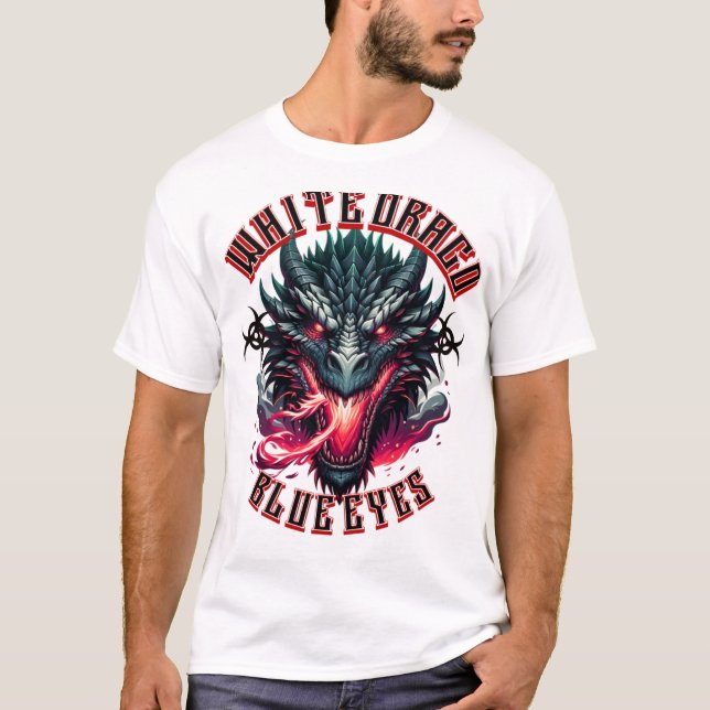 Camiseta Whiteurago BlueEyes Dragon T-Shirt – Epic Fantasy  (Frente)