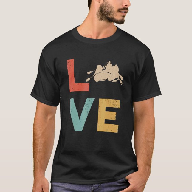 Camiseta Whitewater Rafing Love Retro Style River Wate (Frente)