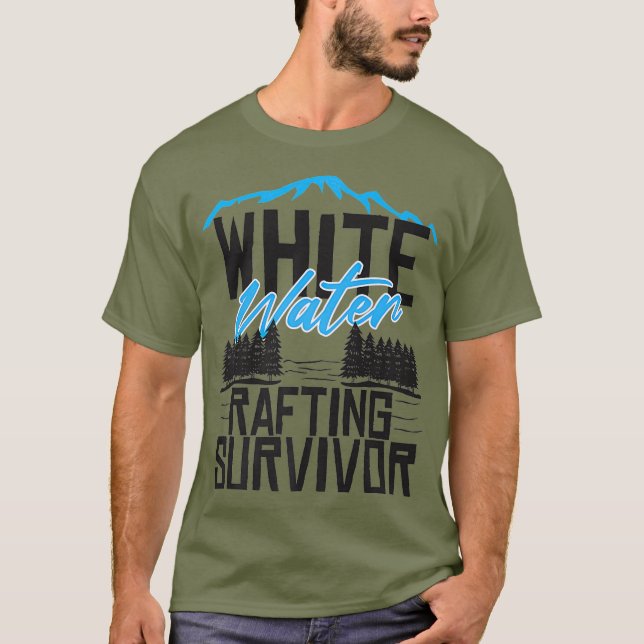 Camiseta Whitewater Rafing Survivor Funny Primeira Vez (Frente)