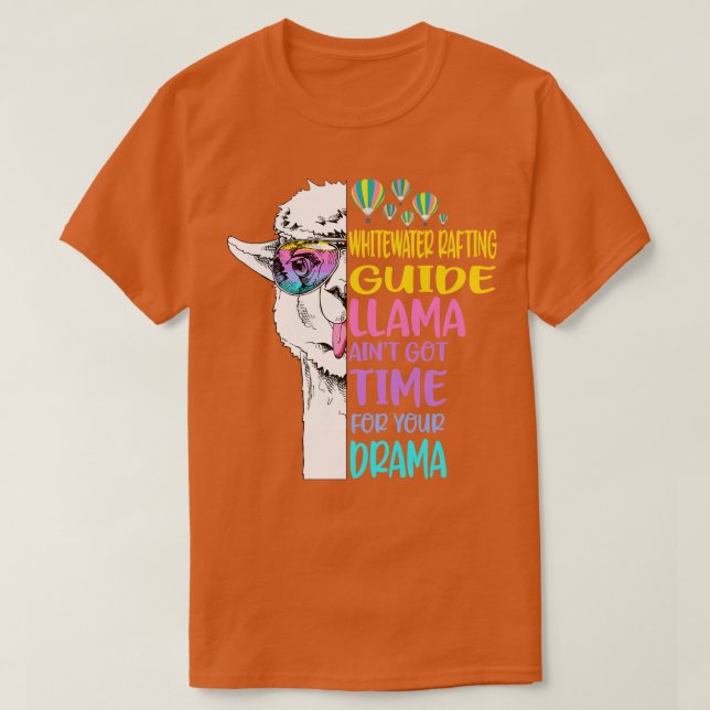 Camiseta Whitewater Rafting Guide Llama (Frente do Design)