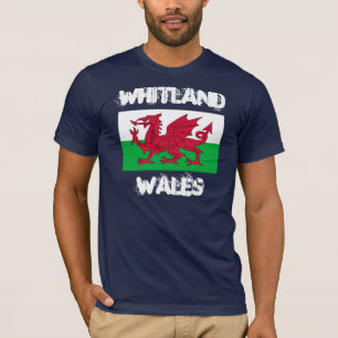 Camiseta Whitland, Wales com bandeira de Galês