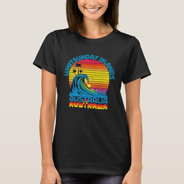 Camiseta Whitsunday Islands Retro Throwback Surf & Beach So (Frente)
