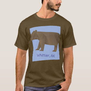 Camiseta Whittier AK Brown Origami Bear Abstrato Geometrica