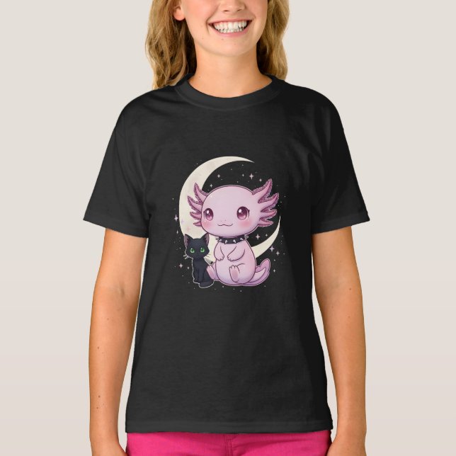 Camiseta Who Loves Axolotls with Cats -Cute Axolotl (Frente)