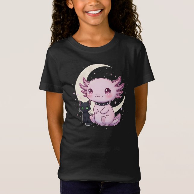 Camiseta Who Loves Axolotls with Cats -Cute Axolotl (Frente)