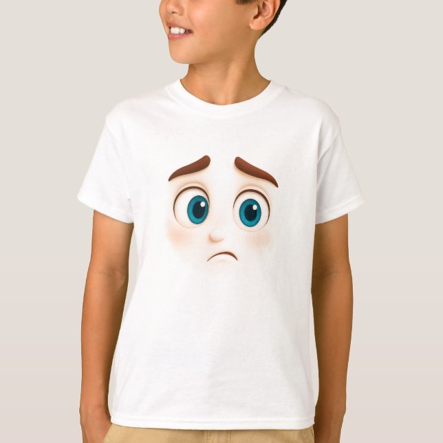 Camiseta Whoops… worried blue eyed emoji tee (Frente)