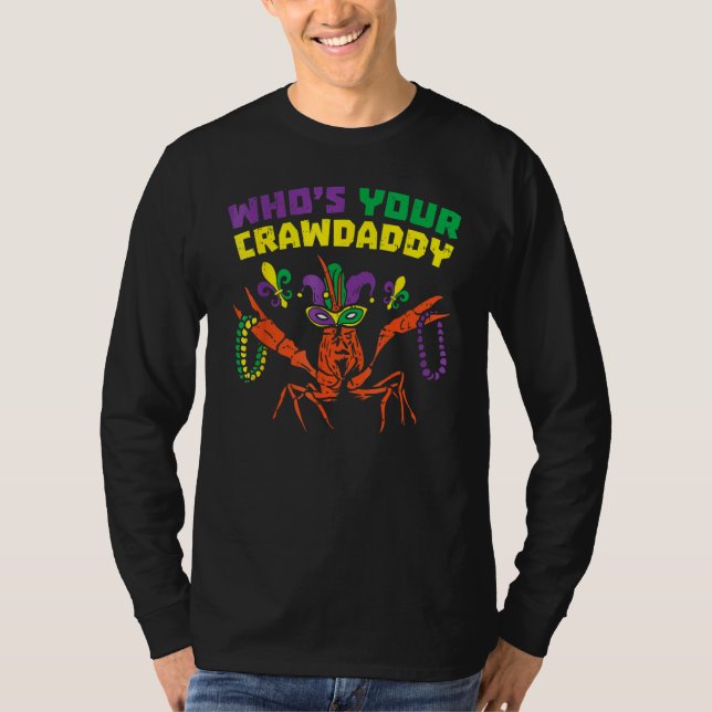Camiseta Whos Your Crawdaddy Crawfish Jester Beads Funny Ma (Frente)