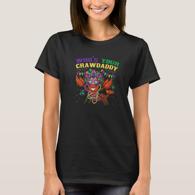 Camiseta Whos Your Crawdaddy Crawfish Jester Beads  Mardi G (Frente)