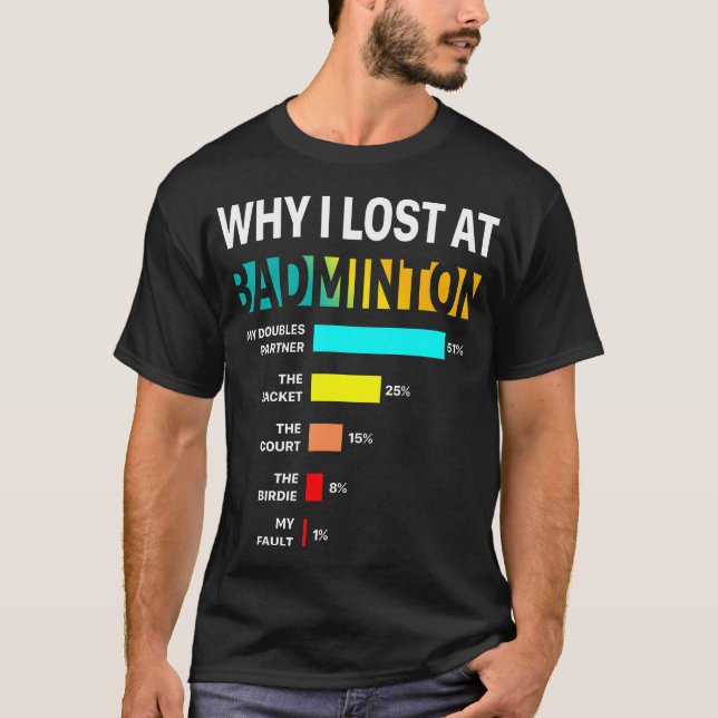 Camiseta Why I Lose At Badminton Funny Reason Play Shuttlec (Frente)