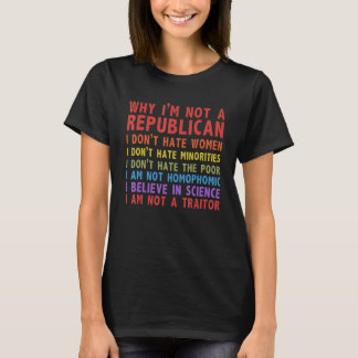 Camiseta Why I'm Not A Republican I Don't Hate Women