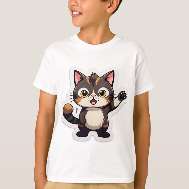 Camiseta Why So Silent? – Confused Cat Sticker (Frente)